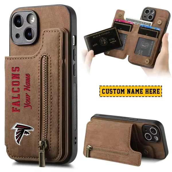 Atlanta Falcons Zipper Cards Solt Wallet Leather Case New 2025 SPTZCSWLC034