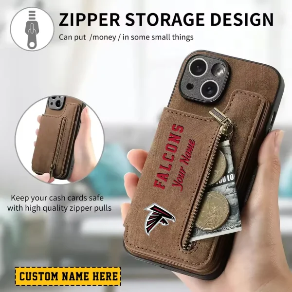 Atlanta Falcons Zipper Cards Solt Wallet Leather Case New 2025 SPTZCSWLC034 - Image 2