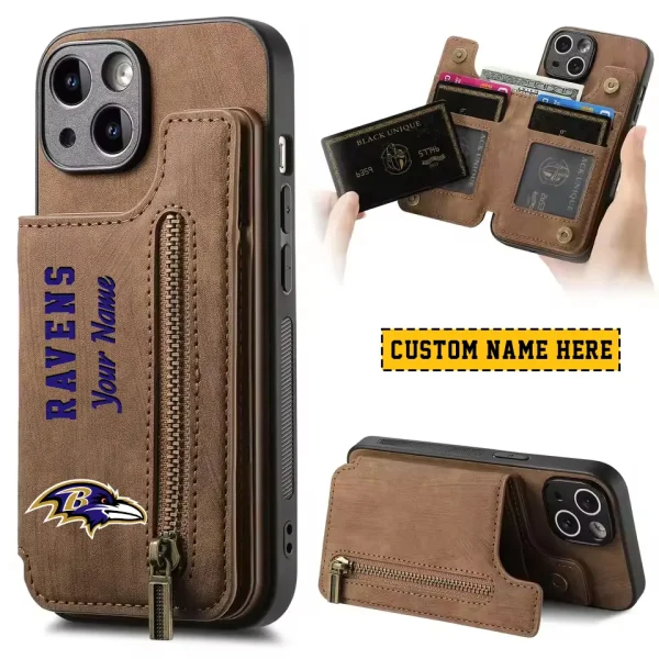Baltimore Ravens Zipper Cards Solt Wallet Leather Case New 2025 SPTZCSWLC035