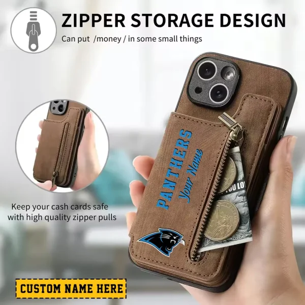 Carolina Panthers Zipper Cards Solt Wallet Leather Case New 2025 SPTZCSWLC037 - Image 2