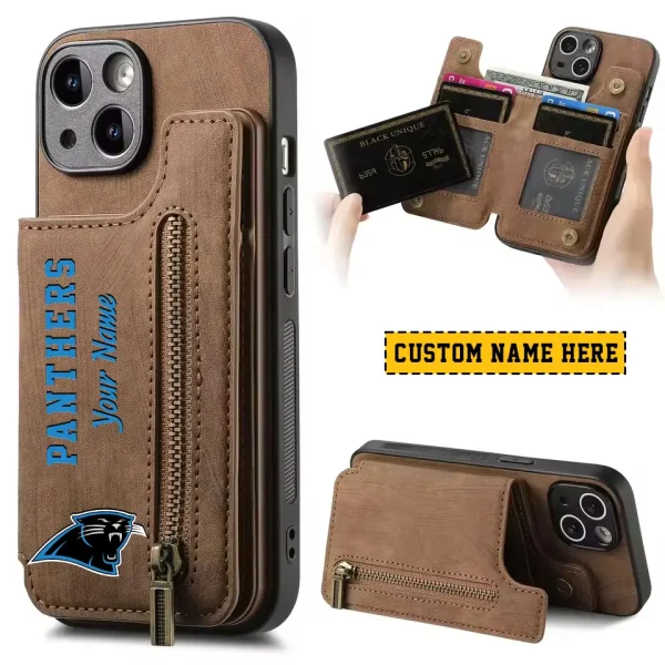 Carolina Panthers Zipper Cards Solt Wallet Leather Case New 2025 SPTZCSWLC037