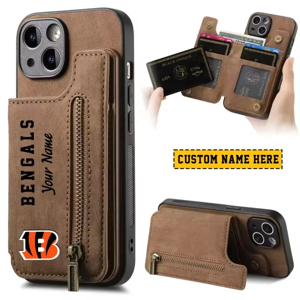Cincinnati Bengals Zipper Cards Solt Wallet Leather Case New 2025 SPTZCSWLC039