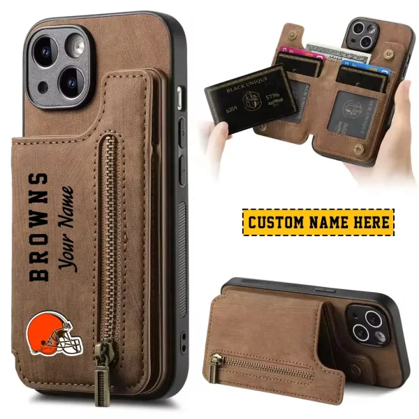 Cleveland Browns Zipper Cards Solt Wallet Leather Case New 2025 SPTZCSWLC040