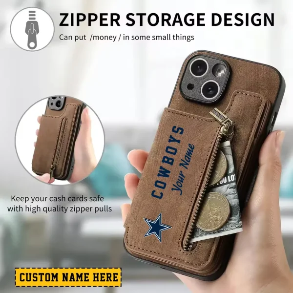 Dallas Cowboys Zipper Cards Solt Wallet Leather Case New 2025 SPTZCSWLC041 - Image 2