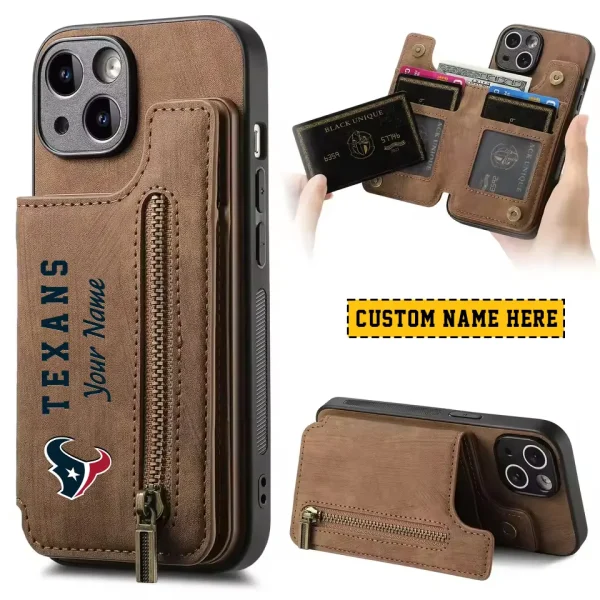 Houston Texans Zipper Cards Solt Wallet Leather Case New 2025 SPTZCSWLC045