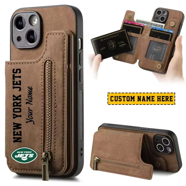 New York Jets Zipper Cards Solt Wallet Leather Case New 2025 SPTZCSWLC057