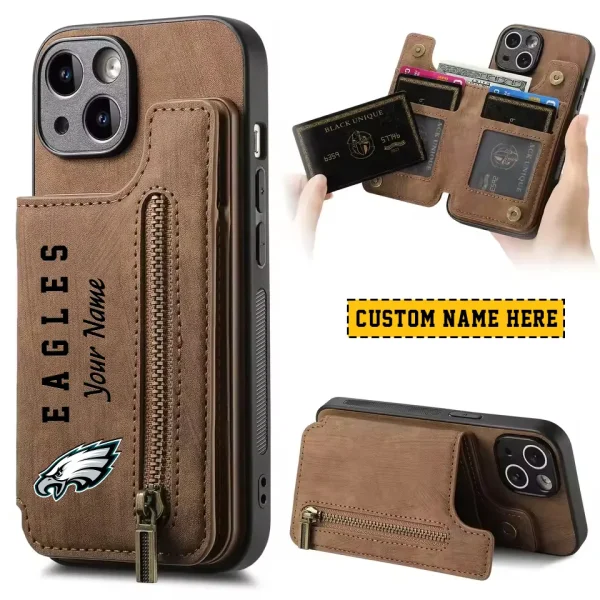 Philadelphia Eagles Zipper Cards Solt Wallet Leather Case New 2025 SPTZCSWLC058
