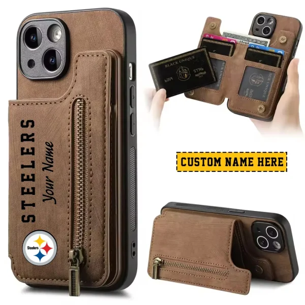 Pittsburgh Steelers Zipper Cards Solt Wallet Leather Case New 2025 SPTZCSWLC059