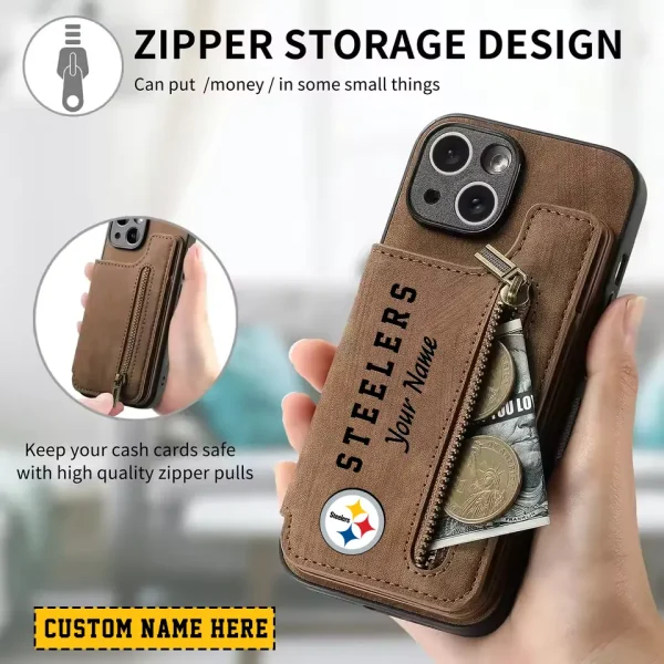 Pittsburgh Steelers Zipper Cards Solt Wallet Leather Case New 2025 SPTZCSWLC059 - Image 2