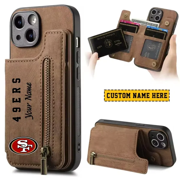 San Francisco 49ers Zipper Cards Solt Wallet Leather Case New 2025 SPTZCSWLC060