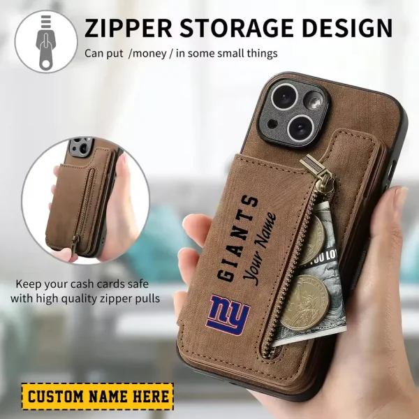 New York Giants Zipper Cards Solt Wallet Leather Case New 2025 SPTZCSWLC056 - Image 2