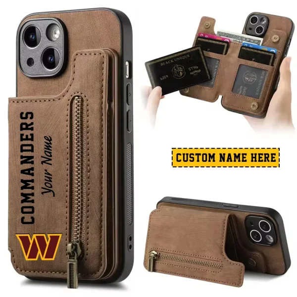 Washington Commanders Zipper Cards Solt Wallet Leather Case New 2025 SPTZCSWLC064