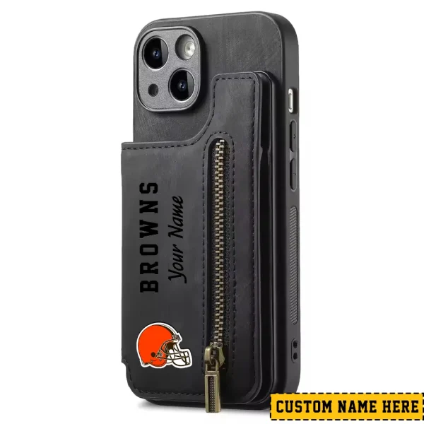 Cleveland Browns Zipper Cards Solt Wallet Leather Case New 2025 SPTZCSWLC040