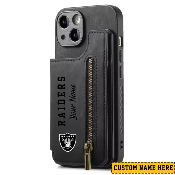 Las Vegas Raiders Zipper Cards Solt Wallet Leather Case New 2025 SPTZCSWLC049