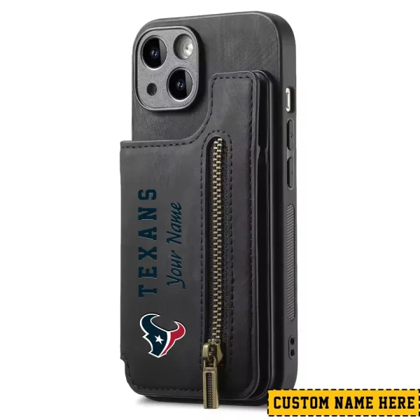 Houston Texans Zipper Cards Solt Wallet Leather Case New 2025 SPTZCSWLC045