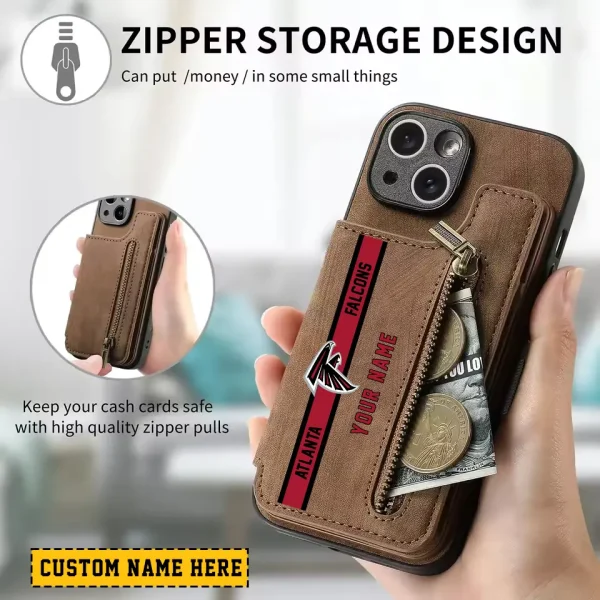 Atlanta Falcons Zipper Cards Solt Wallet Leather Case New 2025 SPTZCSWLC066 - Image 2