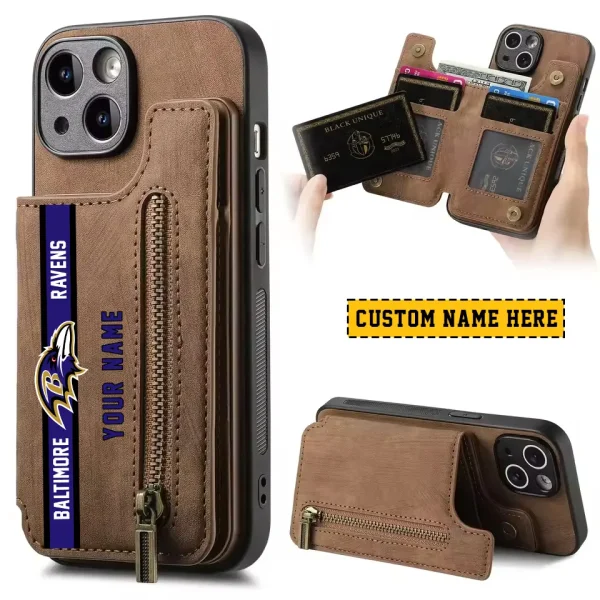 Baltimore Ravens Zipper Cards Solt Wallet Leather Case New 2025 SPTZCSWLC067