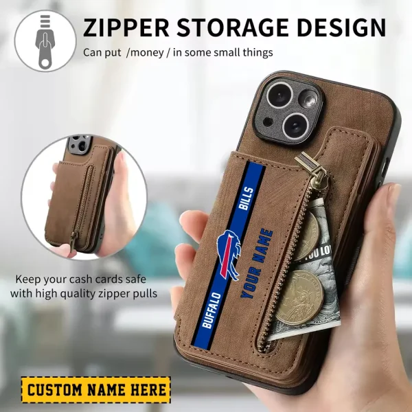 Buffalo Bills Zipper Cards Solt Wallet Leather Case New 2025 SPTZCSWLC068 - Image 2