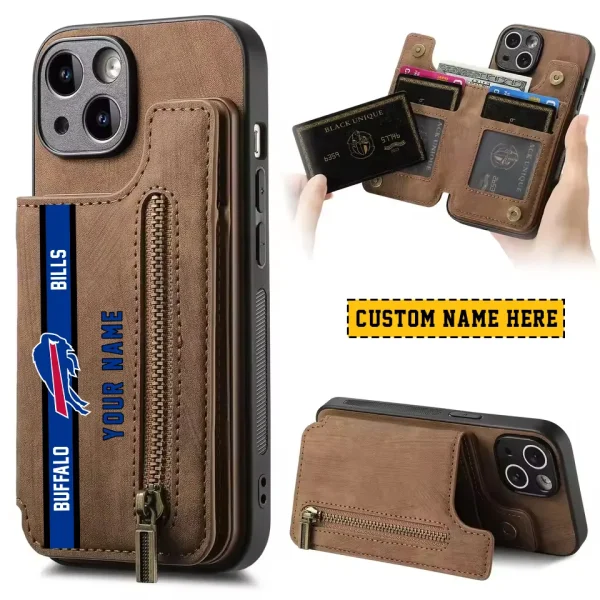 Buffalo Bills Zipper Cards Solt Wallet Leather Case New 2025 SPTZCSWLC068