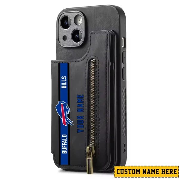 Buffalo Bills Zipper Cards Solt Wallet Leather Case New 2025 SPTZCSWLC068