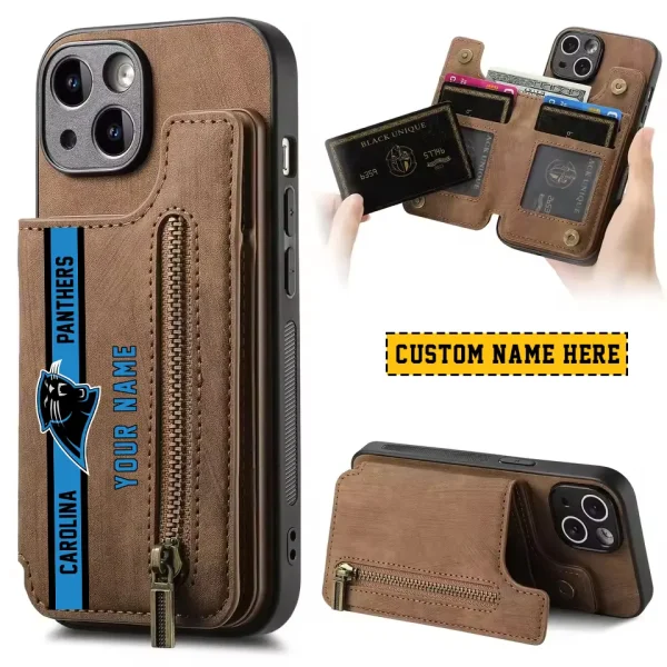 Carolina Panthers Zipper Cards Solt Wallet Leather Case New 2025 SPTZCSWLC069