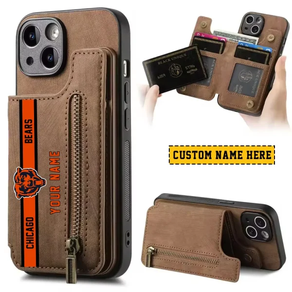 Chicago Bears Zipper Cards Solt Wallet Leather Case New 2025 SPTZCSWLC070