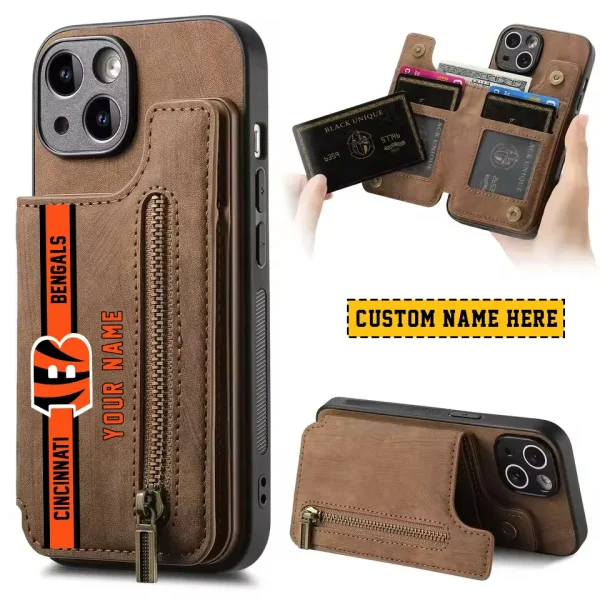 Cincinnati Bengals Zipper Cards Solt Wallet Leather Case New 2025 SPTZCSWLC071