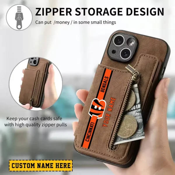 Cincinnati Bengals Zipper Cards Solt Wallet Leather Case New 2025 SPTZCSWLC071 - Image 2