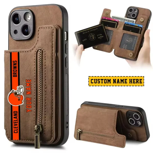 Cleveland Browns Zipper Cards Solt Wallet Leather Case New 2025 SPTZCSWLC072 - Image 2