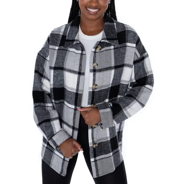 Pittsburgh Steelers Women Plaid Button-Up Overshirt SPTWPBU008 - Image 2