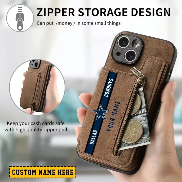 Dallas Cowboys Zipper Cards Solt Wallet Leather Case New 2025 SPTZCSWLC073 - Image 2