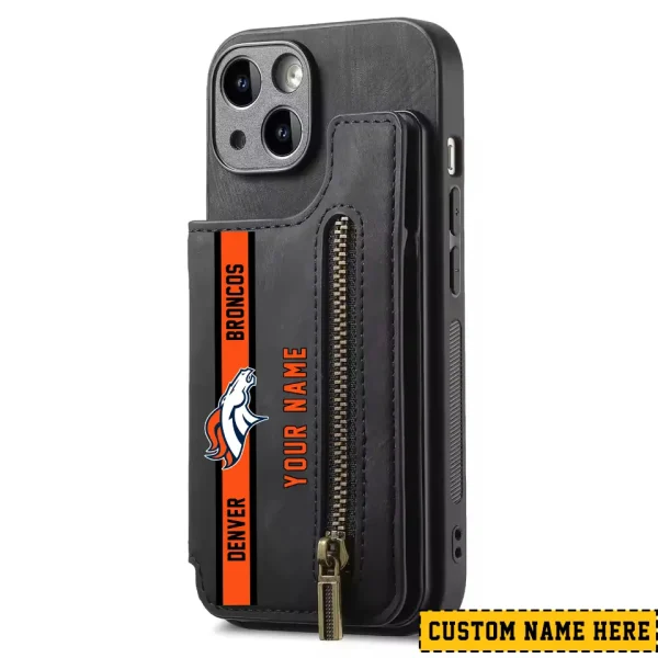 Denver Broncos Zipper Cards Solt Wallet Leather Case New 2025 SPTZCSWLC076