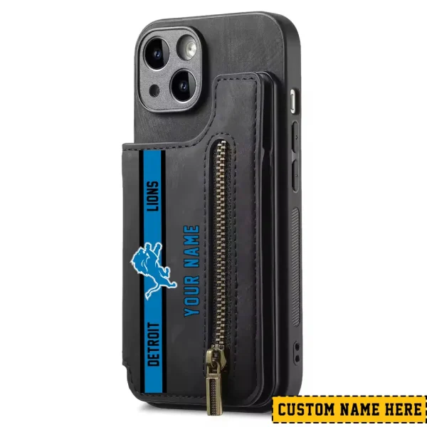 Detroit Lions Zipper Cards Solt Wallet Leather Case New 2025 SPTZCSWLC077