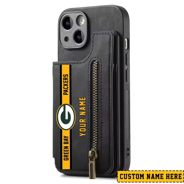 Green Bay Packers Zipper Cards Solt Wallet Leather Case New 2025 SPTZCSWLC078