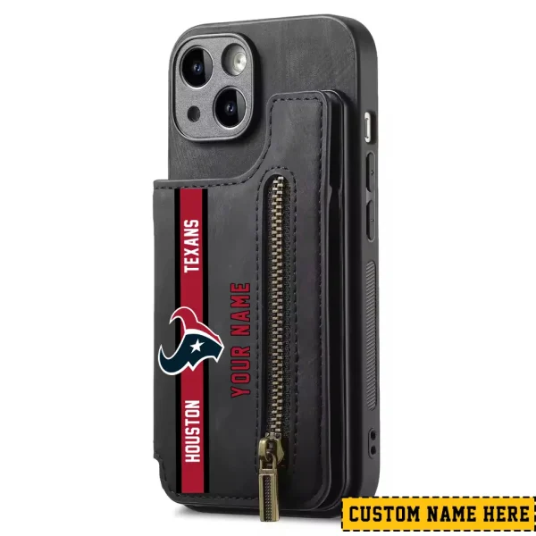 Houston Texans Zipper Cards Solt Wallet Leather Case New 2025 SPTZCSWLC079