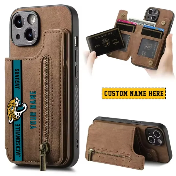 Jacksonville Jaguars Zipper Cards Solt Wallet Leather Case New 2025 SPTZCSWLC081