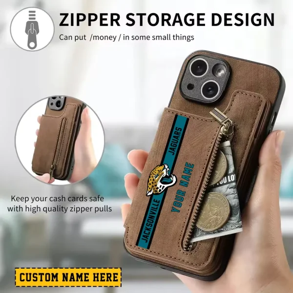 Jacksonville Jaguars Zipper Cards Solt Wallet Leather Case New 2025 SPTZCSWLC081 - Image 2