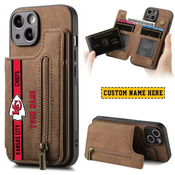 Kansas City Chiefs Zipper Cards Solt Wallet Leather Case New 2025 SPTZCSWLC082
