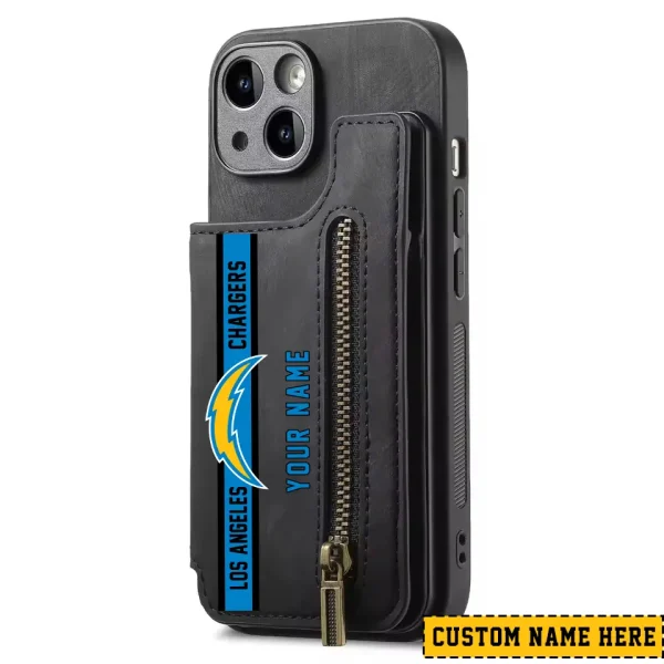 Los Angeles Chargers Zipper Cards Solt Wallet Leather Case New 2025 SPTZCSWLC084