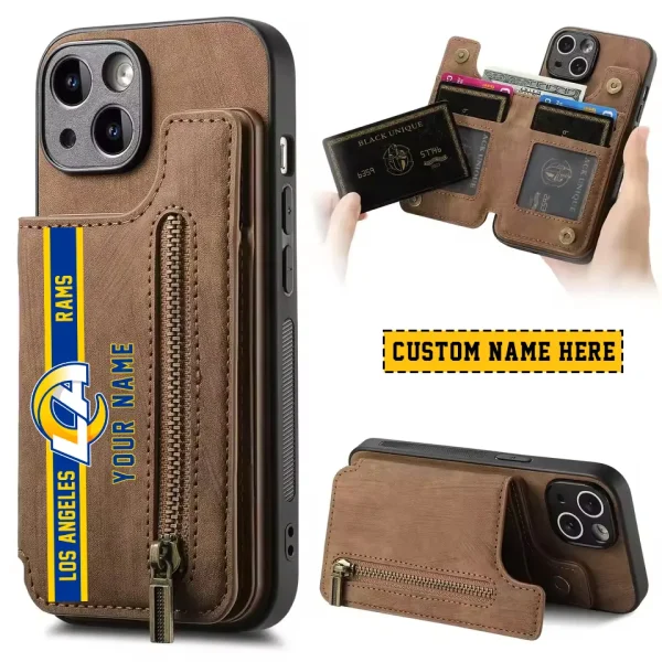 Los Angeles Rams Zipper Cards Solt Wallet Leather Case New 2025 SPTZCSWLC085