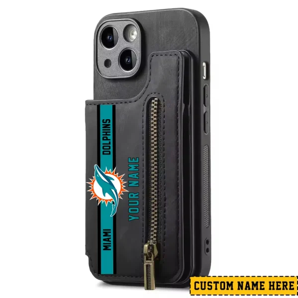 Miami Dolphins Zipper Cards Solt Wallet Leather Case New 2025 SPTZCSWLC086
