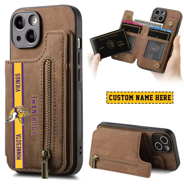 Minnesota Vikings Zipper Cards Solt Wallet Leather Case New 2025 SPTZCSWLC087