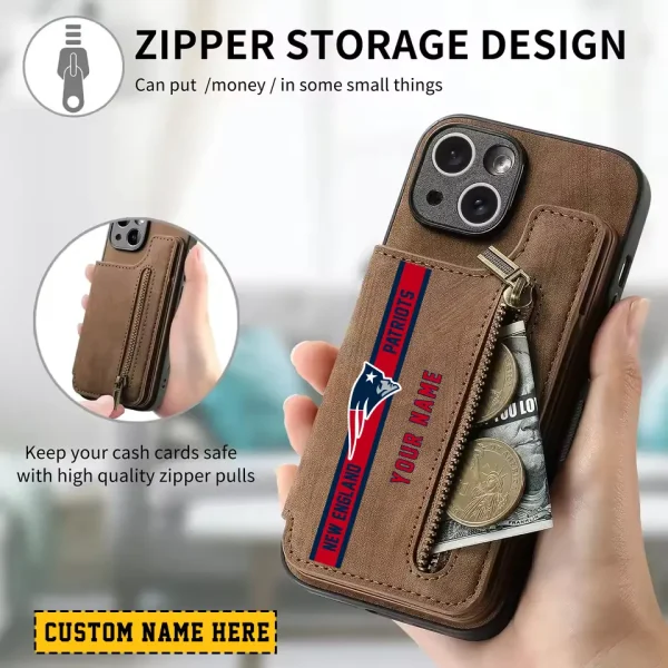 New England Patriots Zipper Cards Solt Wallet Leather Case New 2025 SPTZCSWLC088 - Image 2