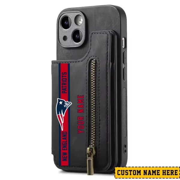 New England Patriots Zipper Cards Solt Wallet Leather Case New 2025 SPTZCSWLC088