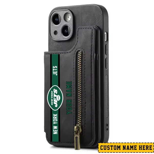 New York Jets Zipper Cards Solt Wallet Leather Case New 2025 SPTZCSWLC091
