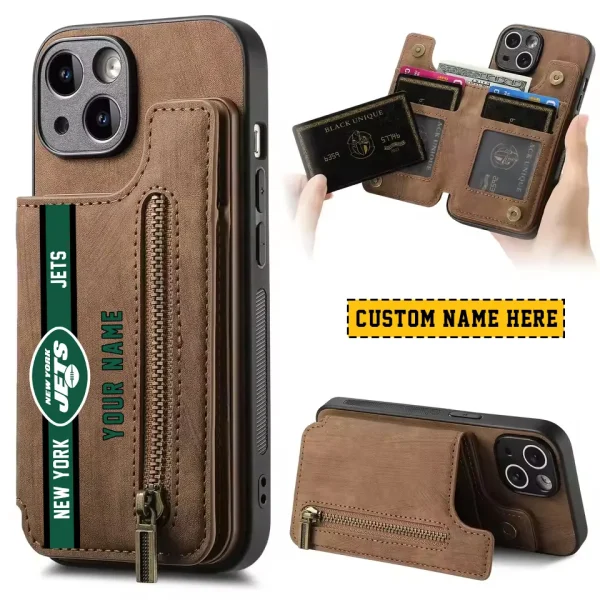 New York Jets Zipper Cards Solt Wallet Leather Case New 2025 SPTZCSWLC091