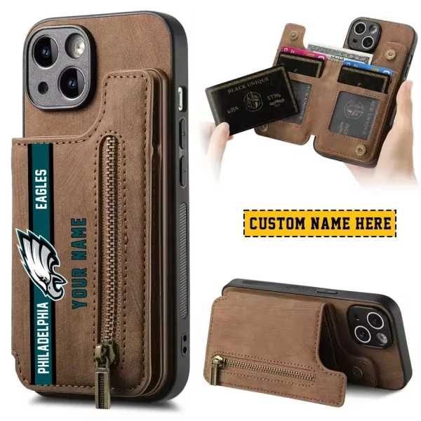 Philadelphia Eagles Zipper Cards Solt Wallet Leather Case New 2025 SPTZCSWLC092