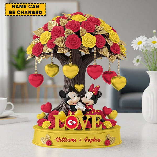 Kansas City Chiefs Mickey Flowers Tree Acrylic Block SPTFTAB001