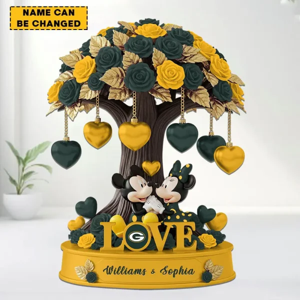 Green Bay Packers Mickey Flowers Tree Acrylic Block SPTFTAB002 - Image 2