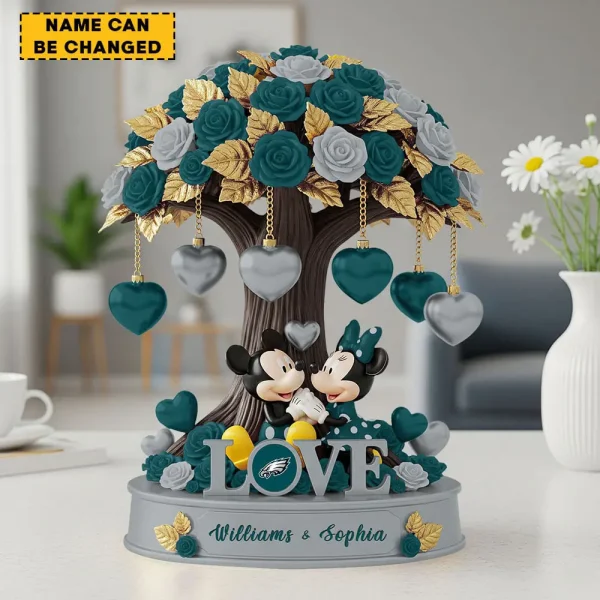 Philadelphia Eagles Mickey Flowers Tree Acrylic Block SPTFTAB003